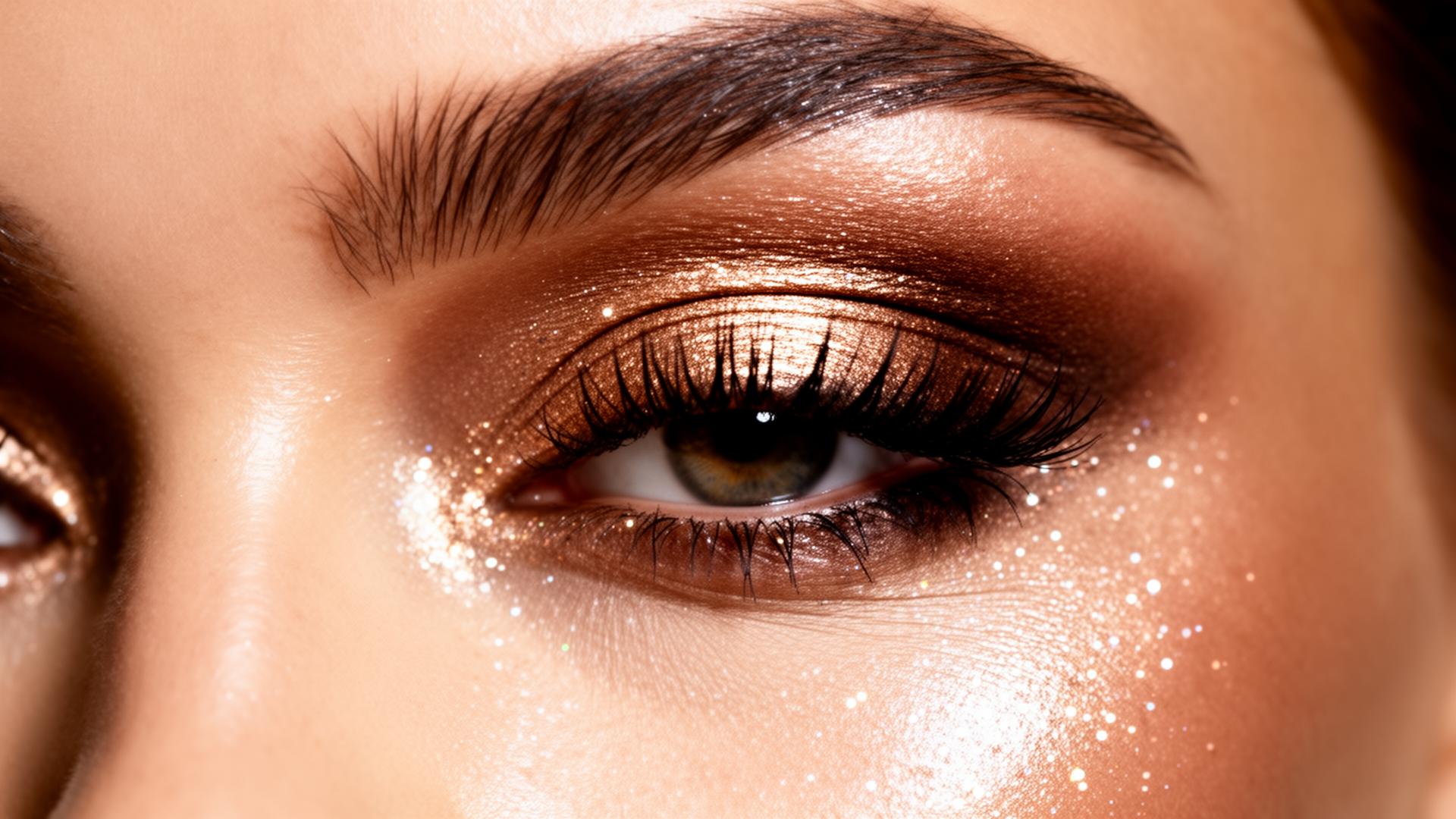 Close-up makeup artistry detail